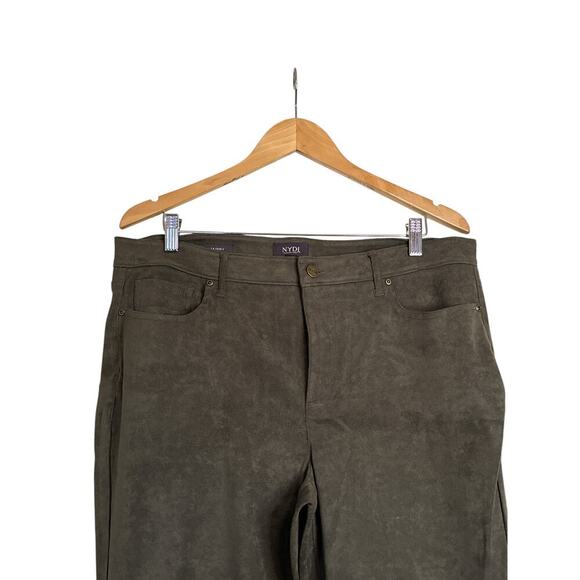 NYDJ Women Alina Skinny Faux Suede Ankle Stretch Jeans Size 14 Martini Olive NWT - Picture 7 of 13